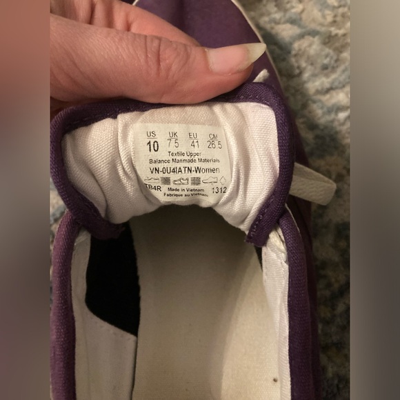Dark Purple Vans. White laces. Women’s Size: 10. - Picture 2 of 4